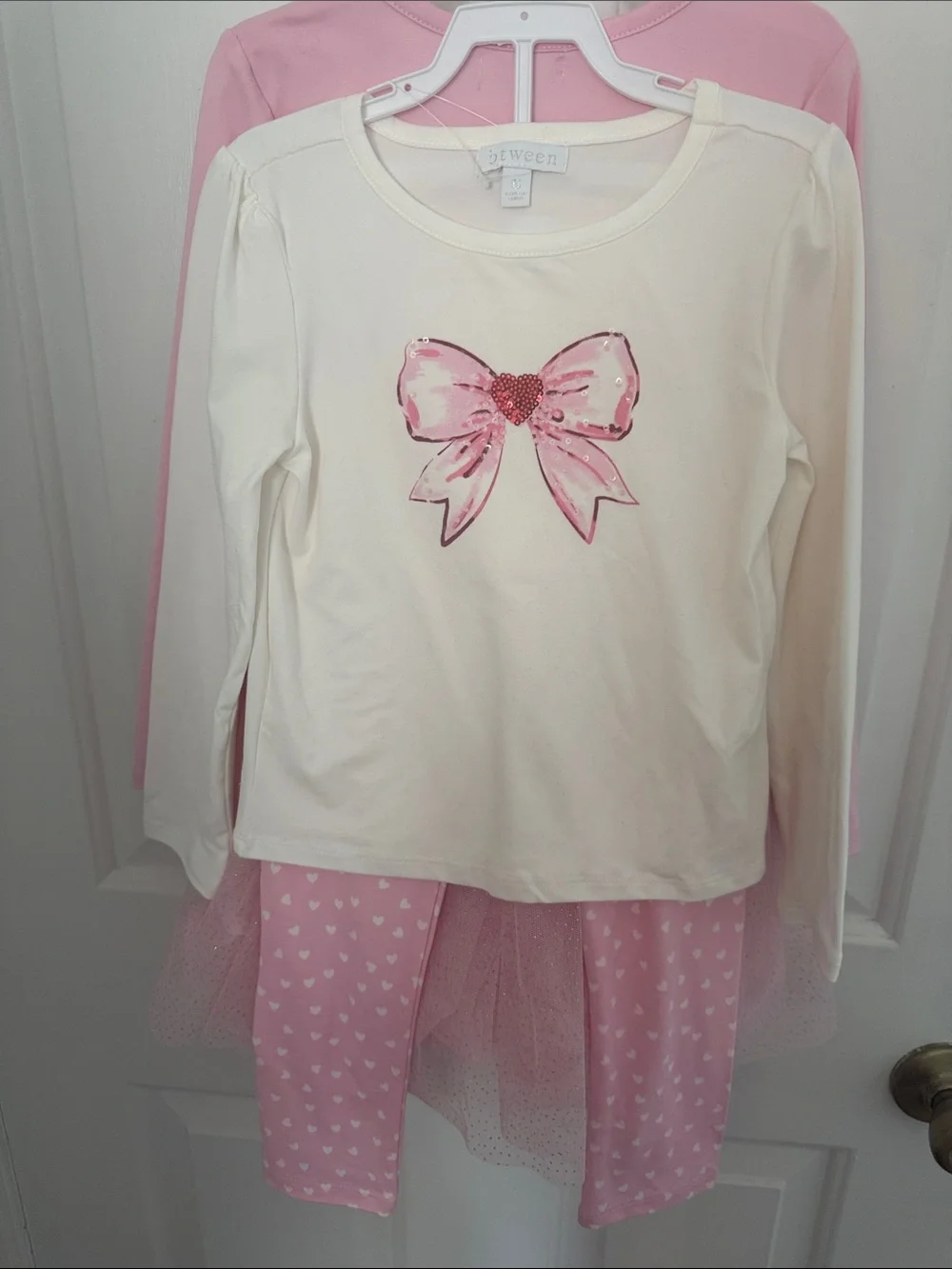 NEW 5 Piece - Includes Sparkly Skirt, Scrunchie, Pants & 2 Long Sleeve Shirts - Picture 4 of 9